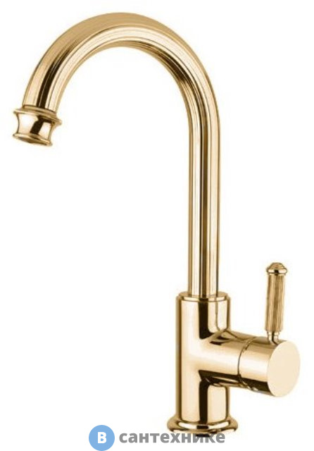 Смеситель Cezares OLIMP-LSM2-03/24-L на раковину однорычажный с донным клапаном, золото