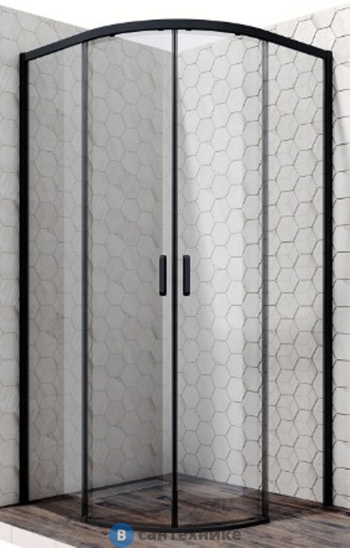 Душевой уголок Ambassador Queen 11011201 Black (900x900x2000) без поддона