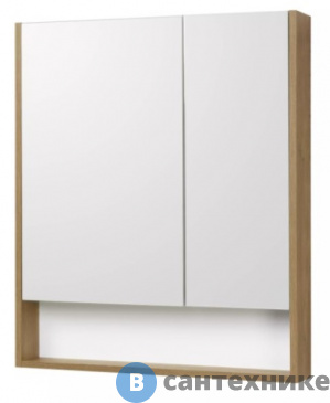 картинка Зеркальный шкаф Акватон Сканди 70 Белый/Дуб Рустикальный (1A252202SDZ90)