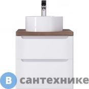 Тумба под раковину Jorno Wood 60 подвесная, белая (Wood.01.60/P/W), без столешницы