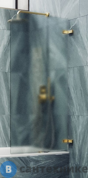 картинка Шторка для ванны поворотная на петлях MaybahGlass 1400*705 Стекло 6 мм Сатин (MGV-655-3)