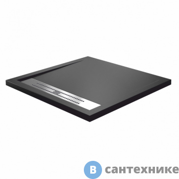 картинка Душевой поддон WasserKRAFT Abens 20T03 900*900*40 искусственный камень, чёрный матовый, без сифона