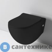 Унитаз подвесной Artceram FILE 2.0 безободковый 36х52 см, с креплениями, чёрный матовый (FLV004 17 30), без сиденья