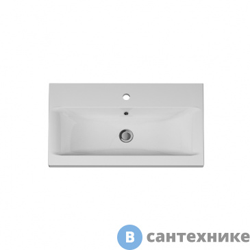картинка Раковина AM.PM GEM M90WCC0752WG мебельная, 75 см, встроенная, белый, глянец
