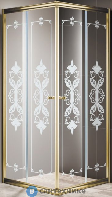 Душевой уголок Cezares GIUBILEO-A-2-90-SCORREVOLE-CP-G (900x900x1950) без поддона