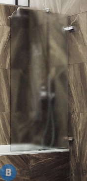 картинка Шторка для ванны поворотная на петлях MaybahGlass 1400*405 Стекло 6 мм Сатин (MGV-648-4)