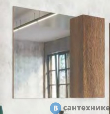 картинка Зеркало-шкаф Comforty Порто-90 дуб темный-коричневый