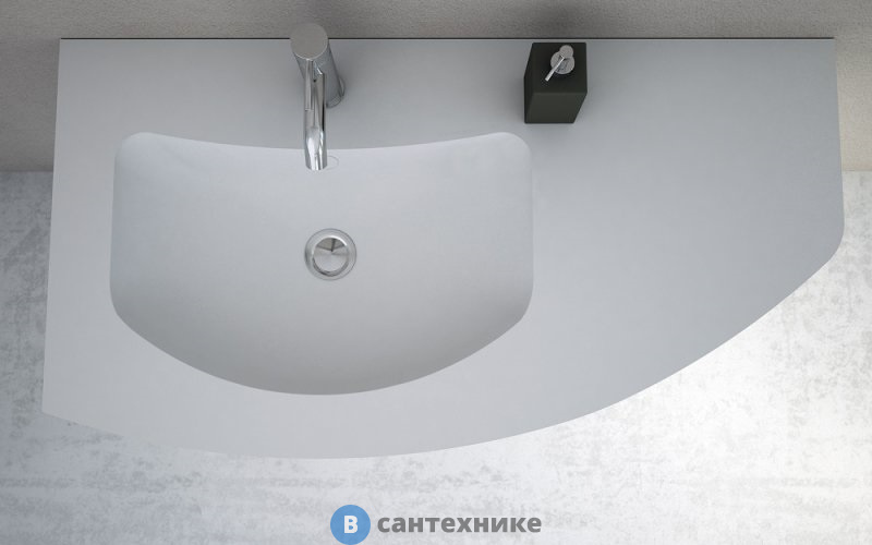 Раковина Cezares акриловая Solid Surface, левостороняя 50225 Bianco (91х49)