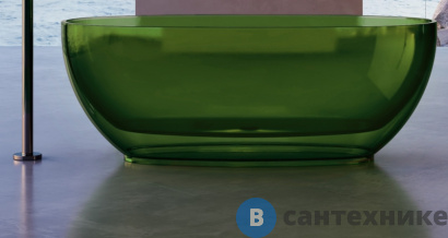 картинка Ванна ABBER Kristall AT9703Emerald 170х75 прозрачная зеленая