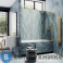 картинка Шторка для ванны поворотная с добором MaybahGlass 1400*690 Стекло 6 мм Сатин (MGV-661-3)