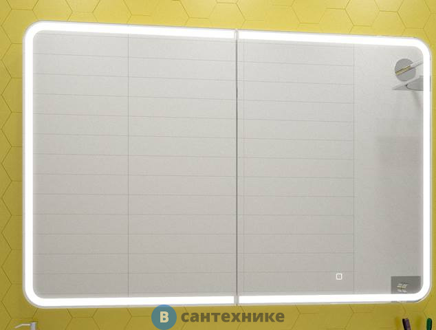 Зеркало-шкаф Континент Avenue Led 1200х800 с датчиком движения и розеткой (МВК001)