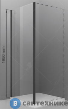 картинка Боковая панель для ограждения 100*195 RGW Z-050-2-B чёрный/прозрачное/6 мм (352205200-14)