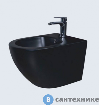 картинка Биде GID-ceramic BDP-96BM подвесное чёрный матовый (480х370х325)