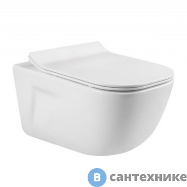 картинка Унитаз подвесной MEER MR-2106 510х350х360мм, безободковый, сиденье ультратонкое микролифт