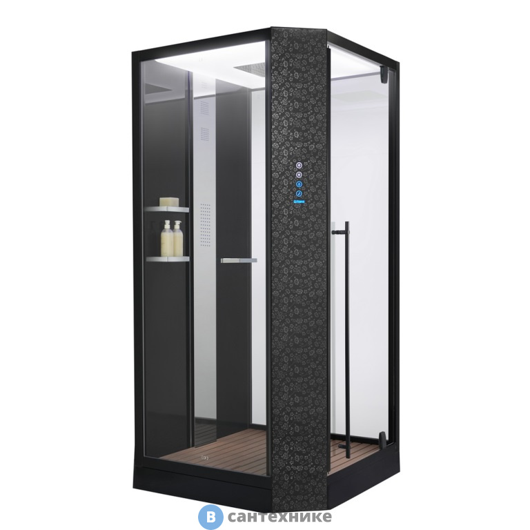 Душевая кабина Orans SR-89101RS Black, Long door handle (1000x1000x2200)