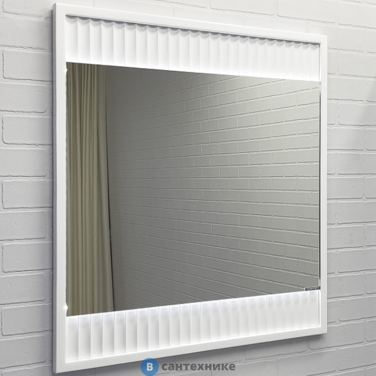 Зеркало Comforty Марсель-75 белый матовый, LED-подсветка, бесконтактный сенсор