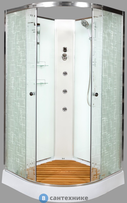Душевая кабина Deto ЕМ1590 N с гидромассажем (900*900*2080)