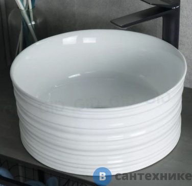 картинка Раковина накладная GID-ceramic W969 белый (410х410х180)