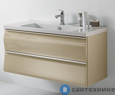 картинка Тумба под раковину Cezares GLISS GLISS85C.07 с двумя выдвижными ящиками, Tortora Laccato Lucido