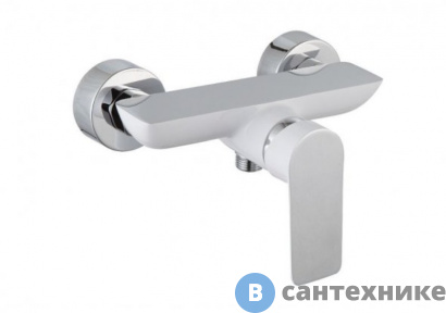 картинка Смеситель Aquanet AF520-30CW Arctic, для душа, хром/бел (216777)