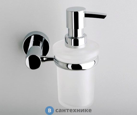 Дозатор для жидкого мыла WasserKRAFT Donau K-9499, 150 ml металл, хромоникелевое покрытие, матовое стекло