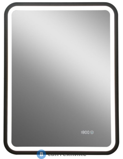 Зеркало с подсветкой Art & MAX Genova 600x800 и часами AM-Gen-600-800-S-F-Т