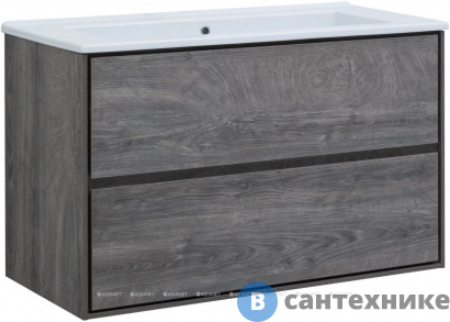 картинка Тумба под раковину Aquanet Милан 105 дуб рошелье (339972)