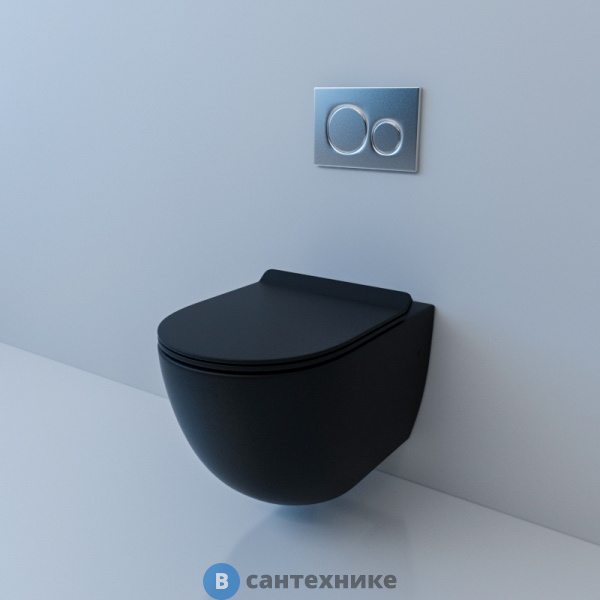 Унитаз подвесной ESBANO GARCIA (Matt Black) (550x370x370)