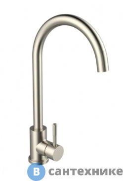 картинка Смеситель Orange Steel M99-005ni однозахватный для кухни с высоким поворотным изливом, сталь