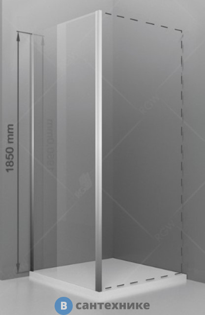 Боковая панель RGW Z-050-1 хром/Прозрачное/6 мм 80*185 (352205108-11)