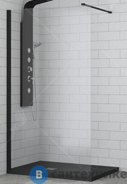 картинка Перегородка для душа RGW WA-002B чёрный/матовое/6 мм 70*195 (35100207-24)