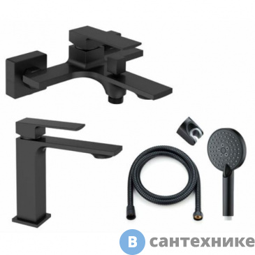 картинка Смеситель Orange Lutz M04-311b черный матовый