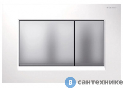 картинка Смывная клавиша Geberit Sigma 30, пластик, белый/матовый хром/матовый хром (115.883.KL.1)