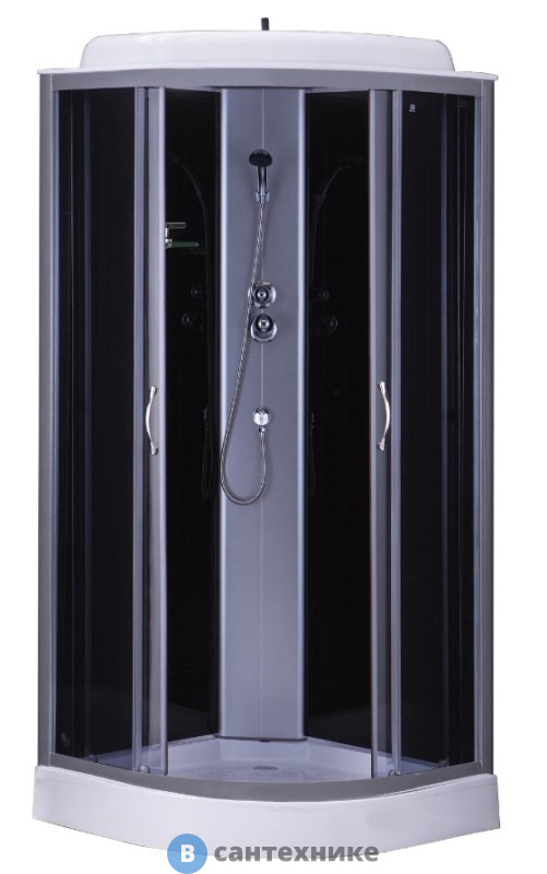 Душевая кабина Loranto CS-6611 G, 100*100*215, низ. серая