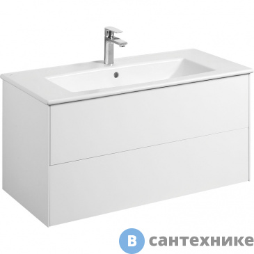 картинка Тумба под раковину Акватон Сохо 100 1A258201AJ010 белый глянец