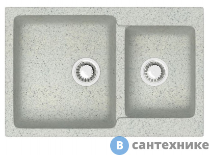 картинка Кухонная мойка AZARIO Grand (765х500х190) светло серый, сифон + герметик (CS00079906)