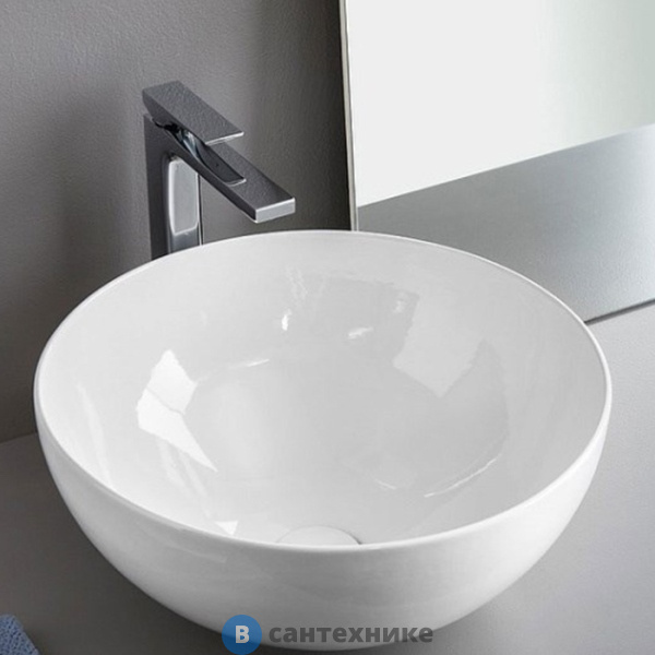 Раковина Artceram LA CIOTOLA накладная 46 см, без отв под смеситель, без слива перелива, белый (LCL001 01 00)