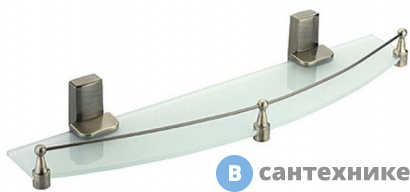 картинка Полка WasserKRAFT Exter K-5244 (К-5224) стеклянная металл, закаленное матовое стекло, покрытие "светлая бронза"