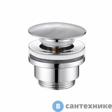 картинка Донный клапан ABBER AF0011 без перелива, клик-клак, хром