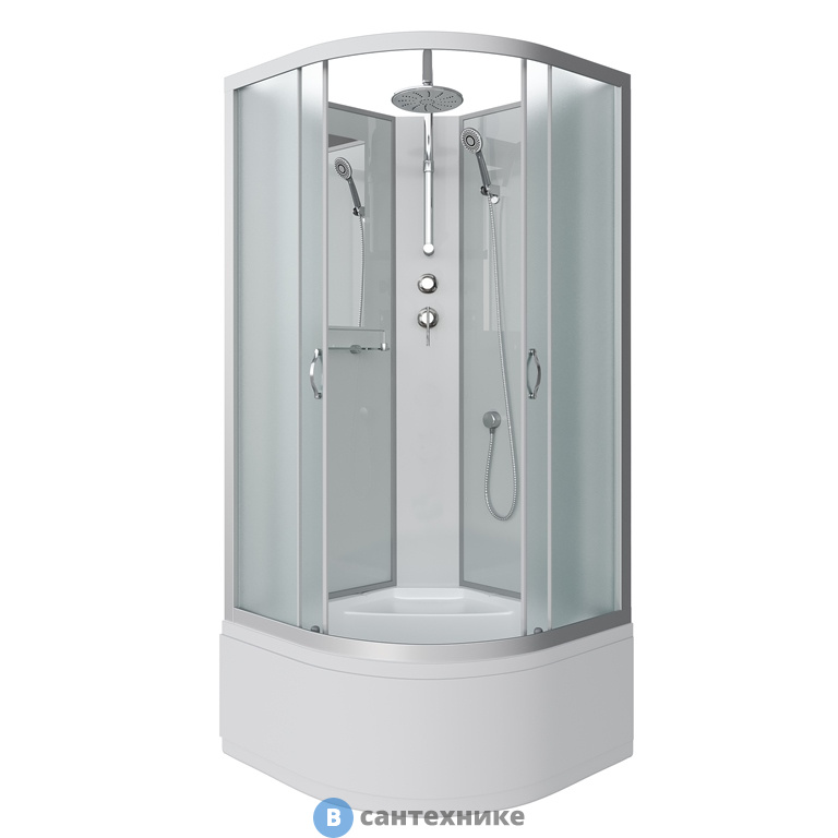 Душевая кабина Niagara NG-2307-14BKT (800х800х2100) высокий поддон, стекло матовое