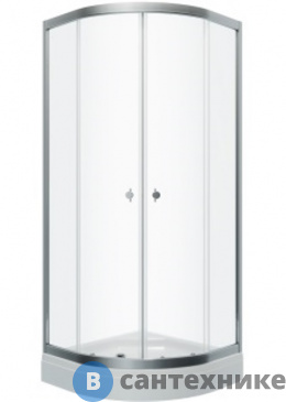 картинка Душевое ограждение Тритон Альфа-Хром 90х90, 1/4 круга, низ. подд. (2 места+ сифон D90мм) (DK272)