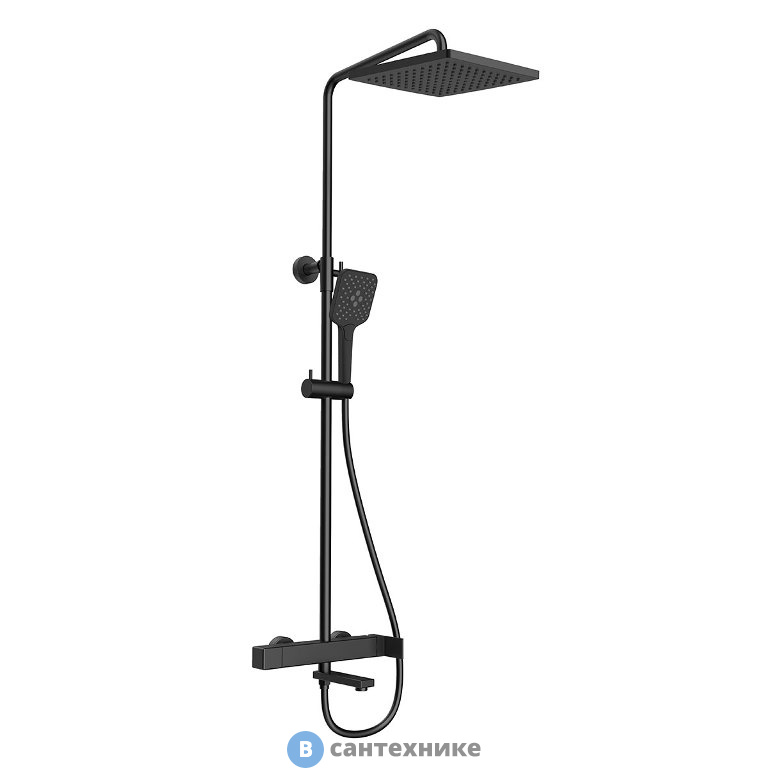 Душевая стойка Vincea Cube VSFS-1C1MB с изливом, черный