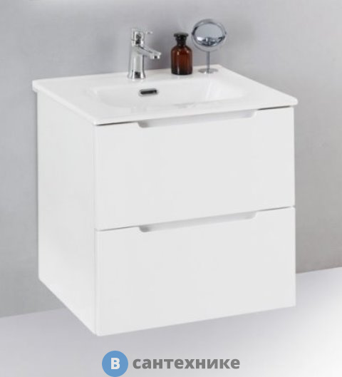 Тумба под раковину BelBagno ETNA39-500/390-2C-SO-BL-P подвесная с двумя выкатными ящиками, Bianco Lucido