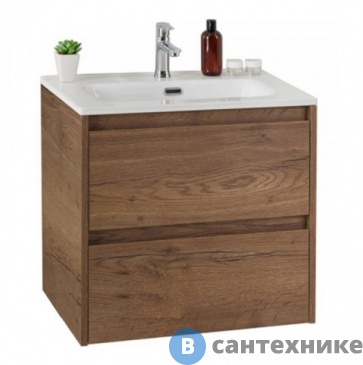 картинка Тумба под раковину BelBagno 51 см KRAFT 39-500/390-2C-SO-RT подвесная с двумя выкатными ящиками, Rovere Tabacco