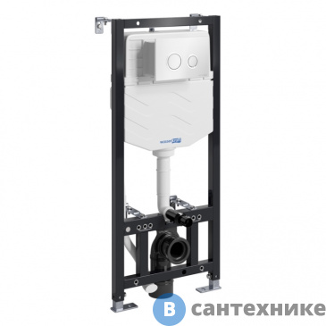 картинка Инсталляция WasserKRAFT Aller 10TLT.010.ME.WH01 для унитаза, кнопка смыва (белая)