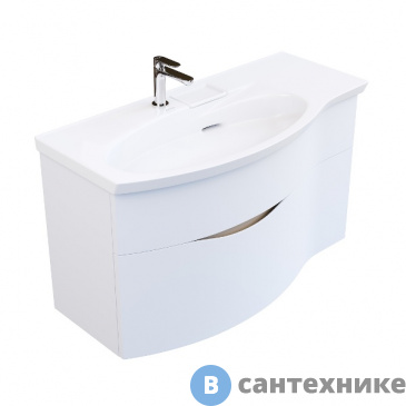 картинка Тумба под раковину KERAMA MARAZZI RIVA 100 см левая, белая матовая (RV.100Lh\WHT.M)