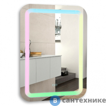 картинка Зеркало AZARIO Мальта RGB 550*800 мульти-цвет, сенсор выкл (LED-00002511)