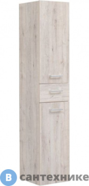 картинка Пенал Dreja 35, 2 дверки, 1 ящик, стекл. полки, дуб кантри (77.0304D)