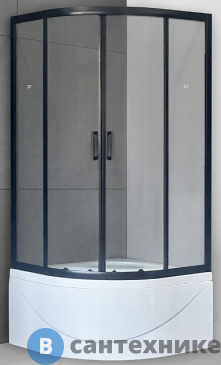 картинка Душевой уголок Royal Bath RB 100BK-T-BL 1000x1000x2000 (прозрачное) (RB100BK-T-BL)