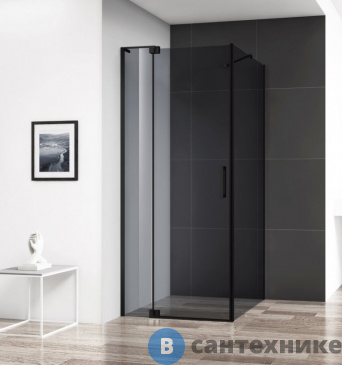 картинка Душевой уголок Cezares SLIDER-AH-1-80-80/90-GRIGIO-NERO без поддона